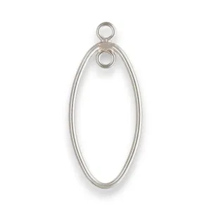 🆕🔗 Oval Pendant with Inner and Outer Jump Ring in Sterling Silver