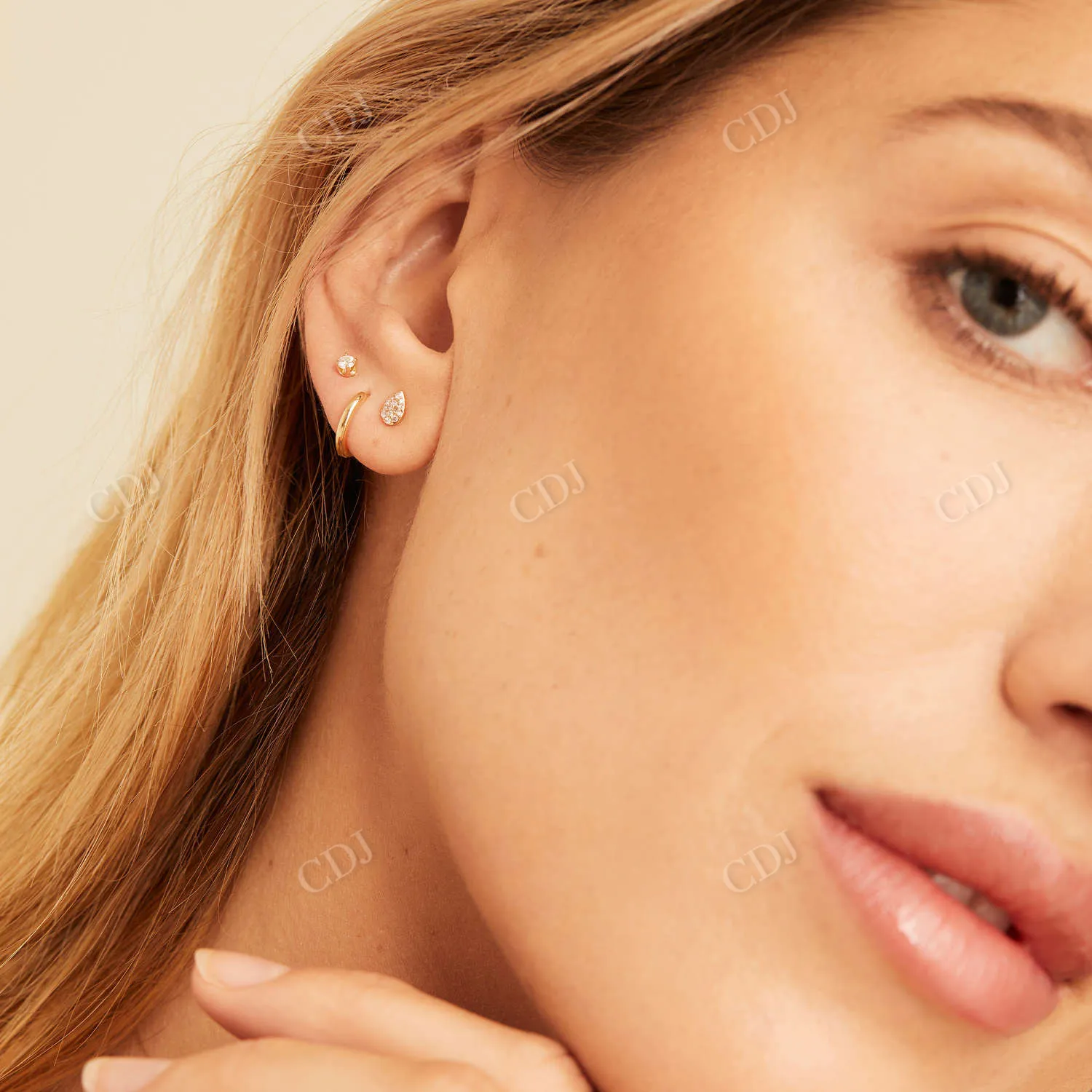 0.063CT Pear Lab Grown Stud Earrings