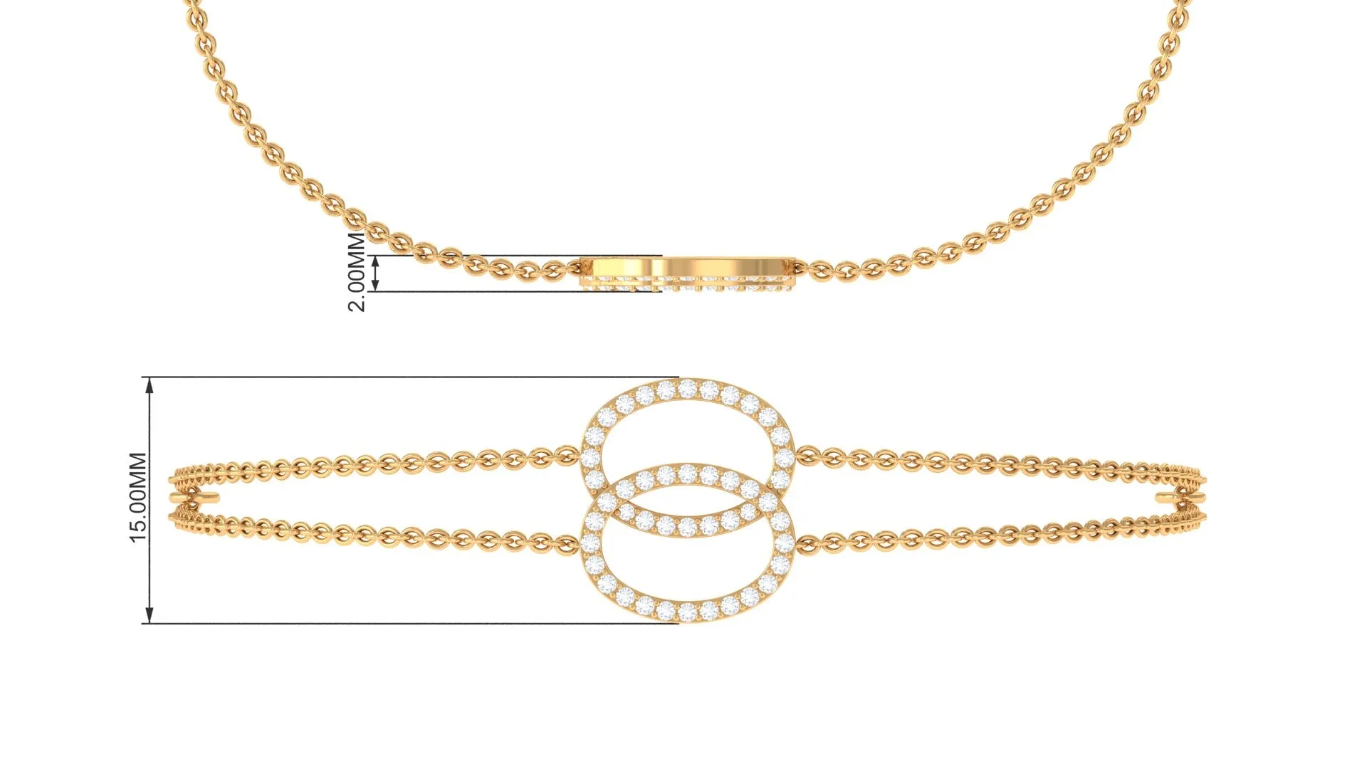 0.50 CT Diamond Eternity Chain Layered Bracelet