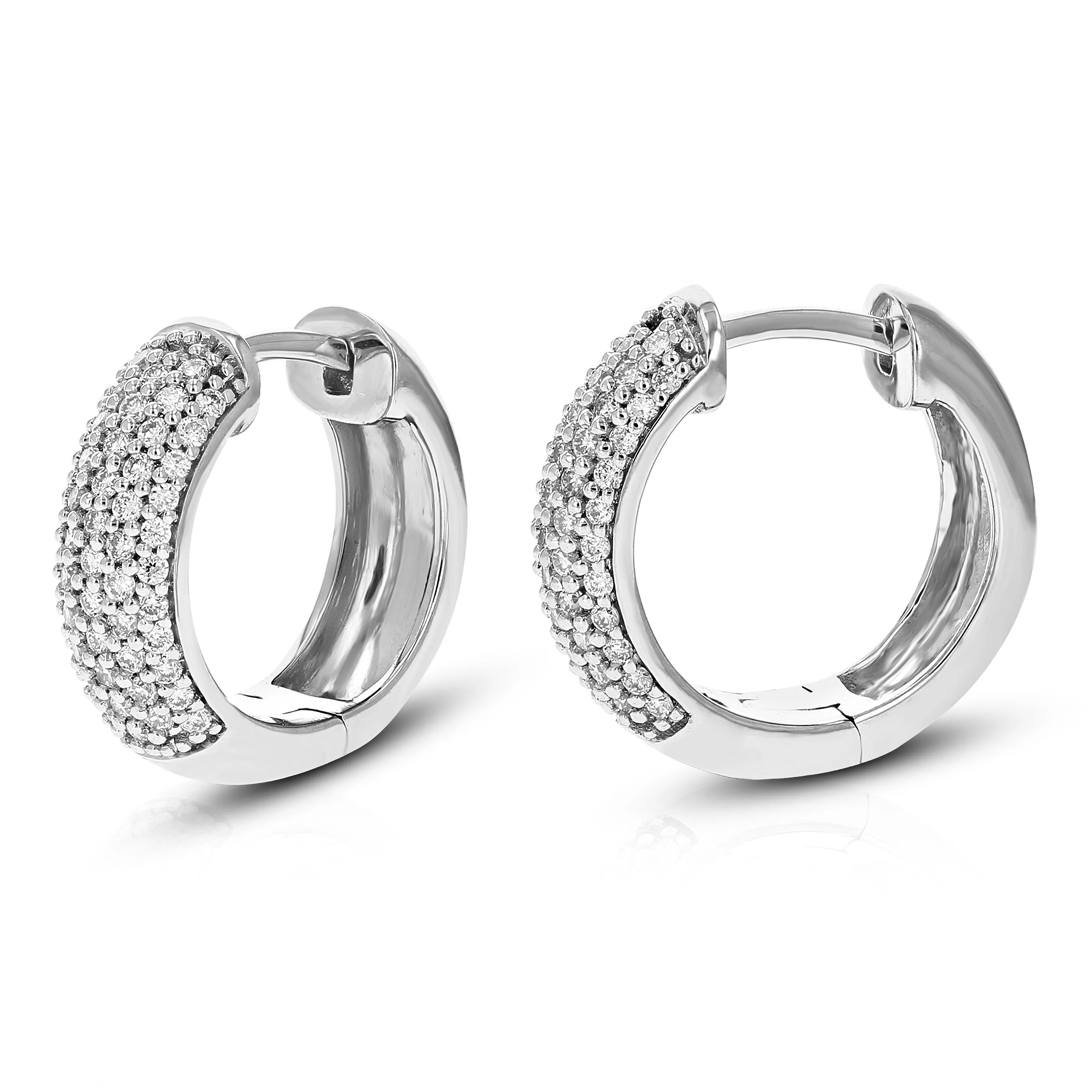 1/2 cttw Lab Grown Cluster Diamond Hoop Earring Sterling Silver