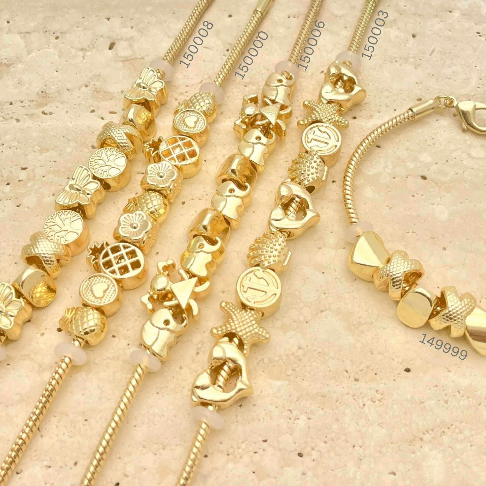 12pcs of New Slider Charm Bracelets in Gold Layered ($8.33) ea