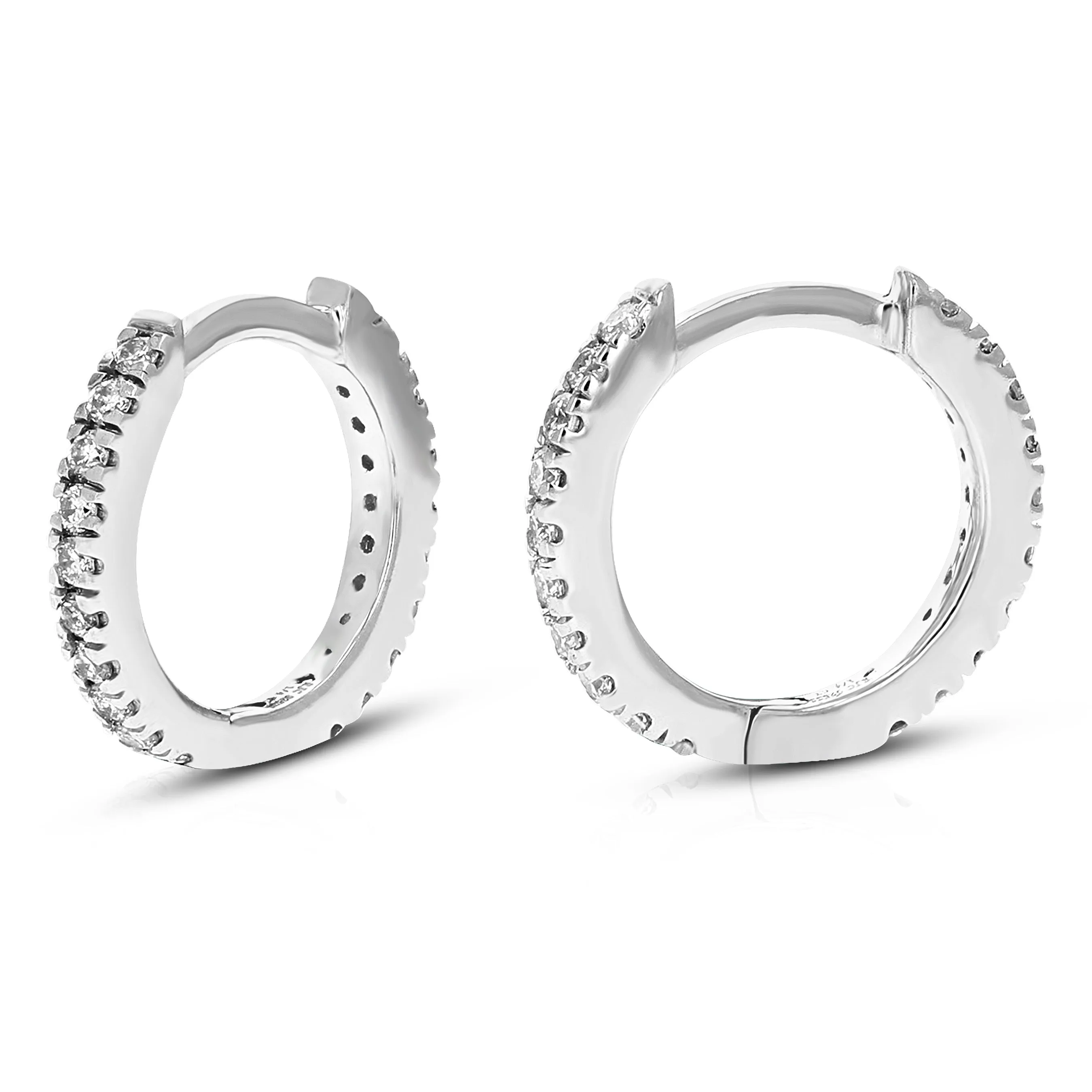 1/4 cttw Lab Grown Diamond Hoop Earrings in .925 Sterling Silver