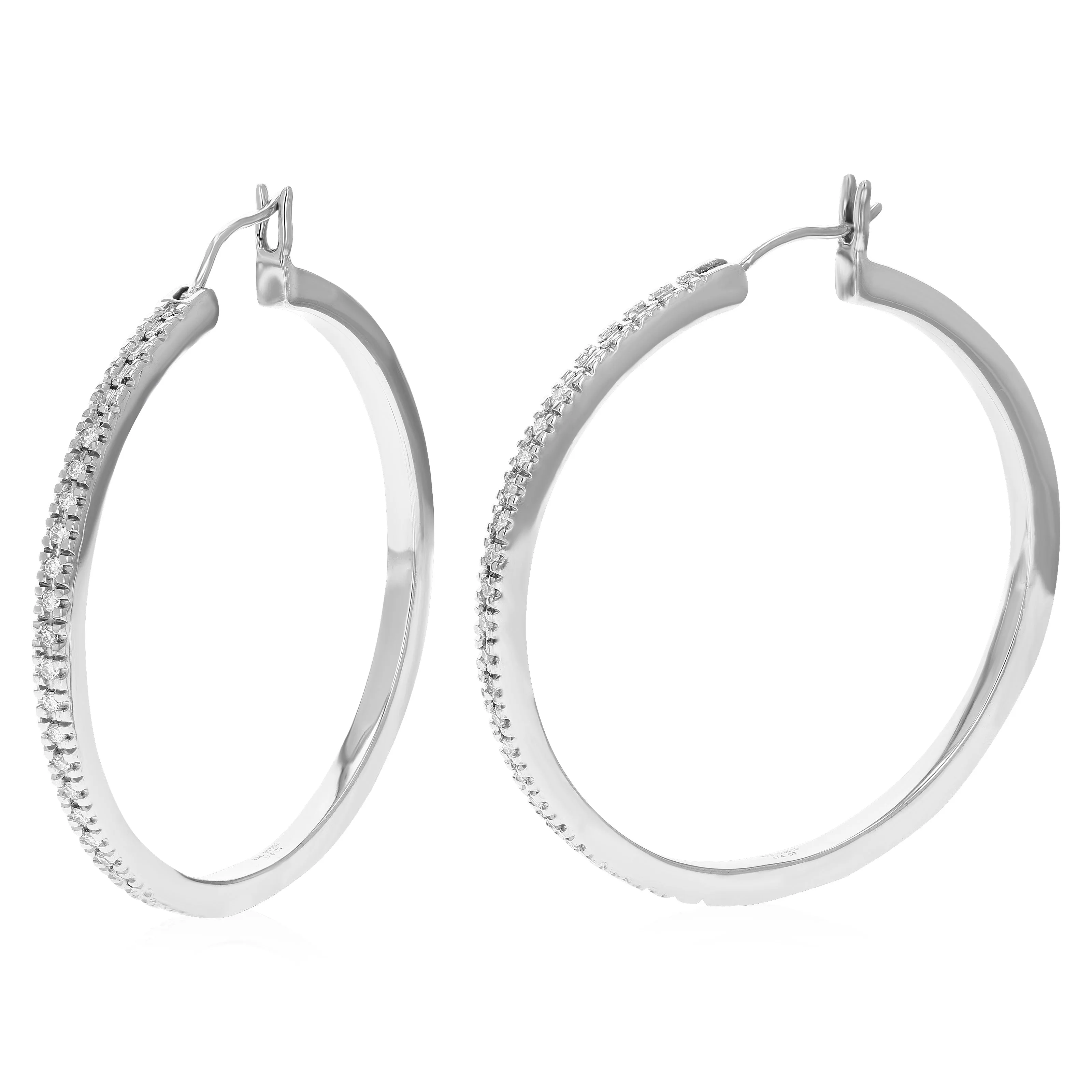 1/4 cttw Lab Grown Diamond Hoop Earrings in Sterling Silver