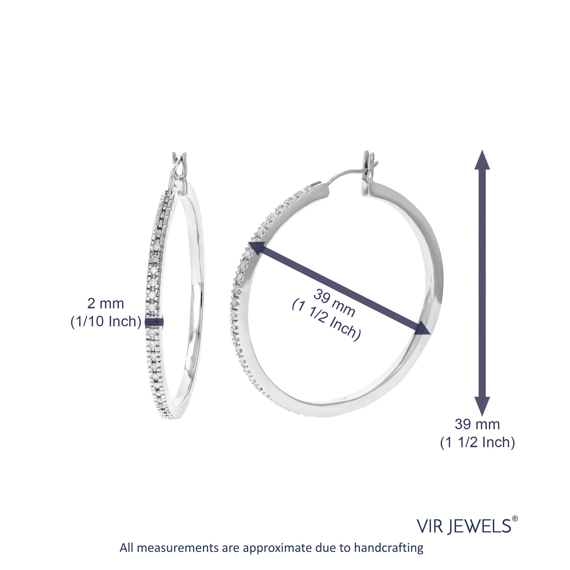 1/4 cttw Lab Grown Diamond Hoop Earrings in Sterling Silver