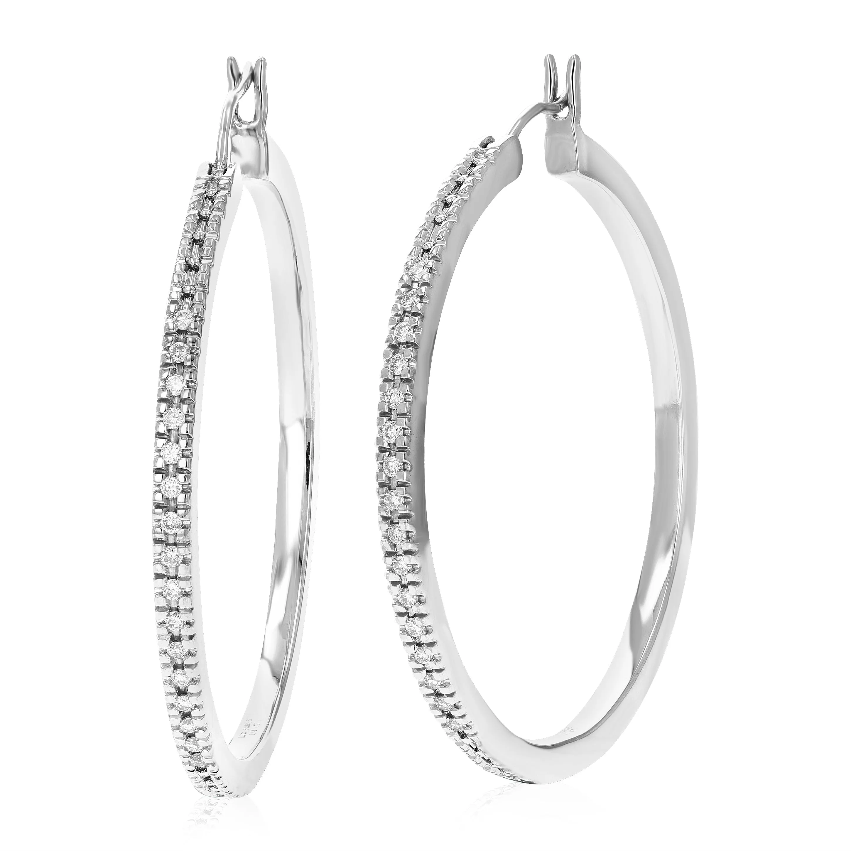 1/4 cttw Lab Grown Diamond Hoop Earrings in Sterling Silver