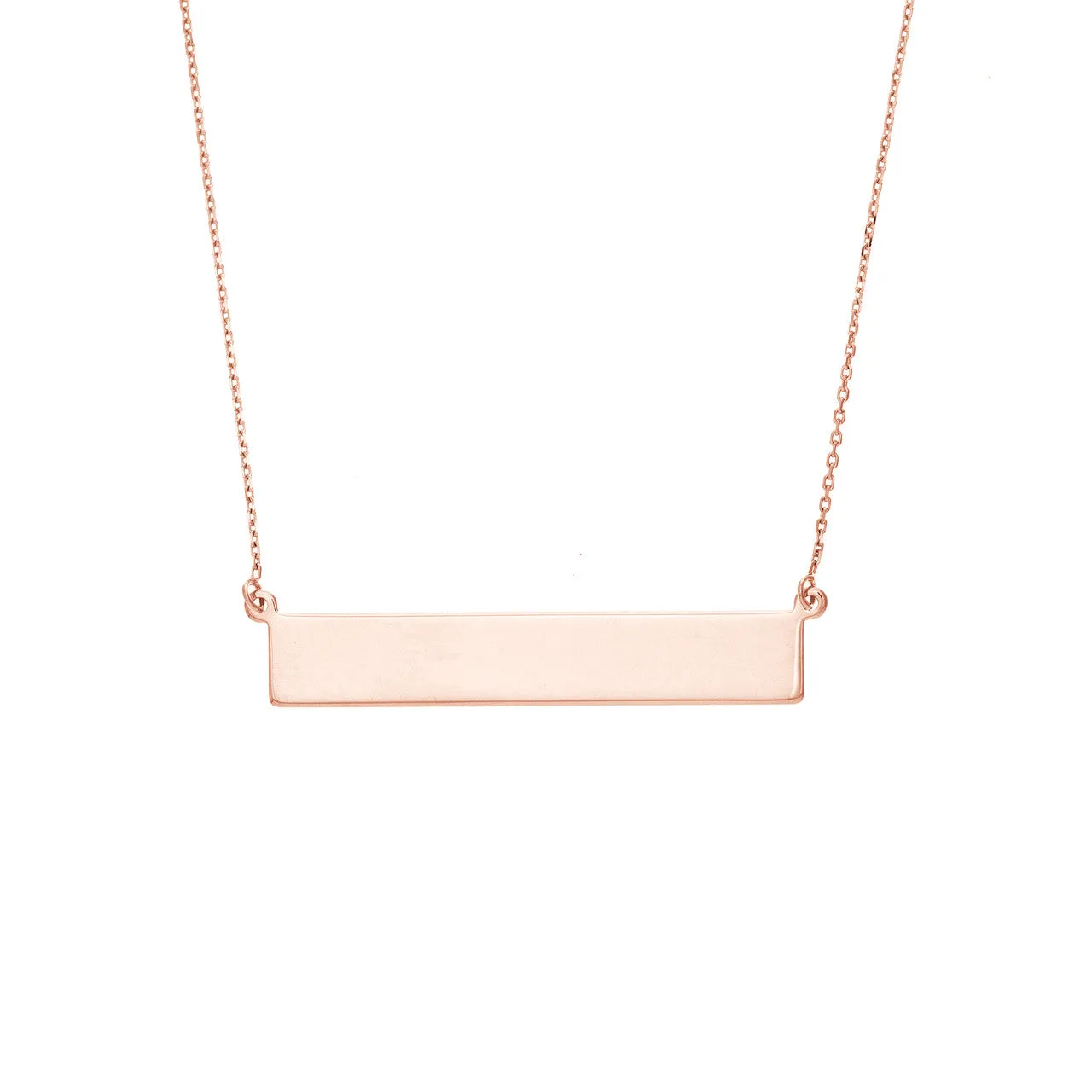 14K Rose Gold Bar Necklace