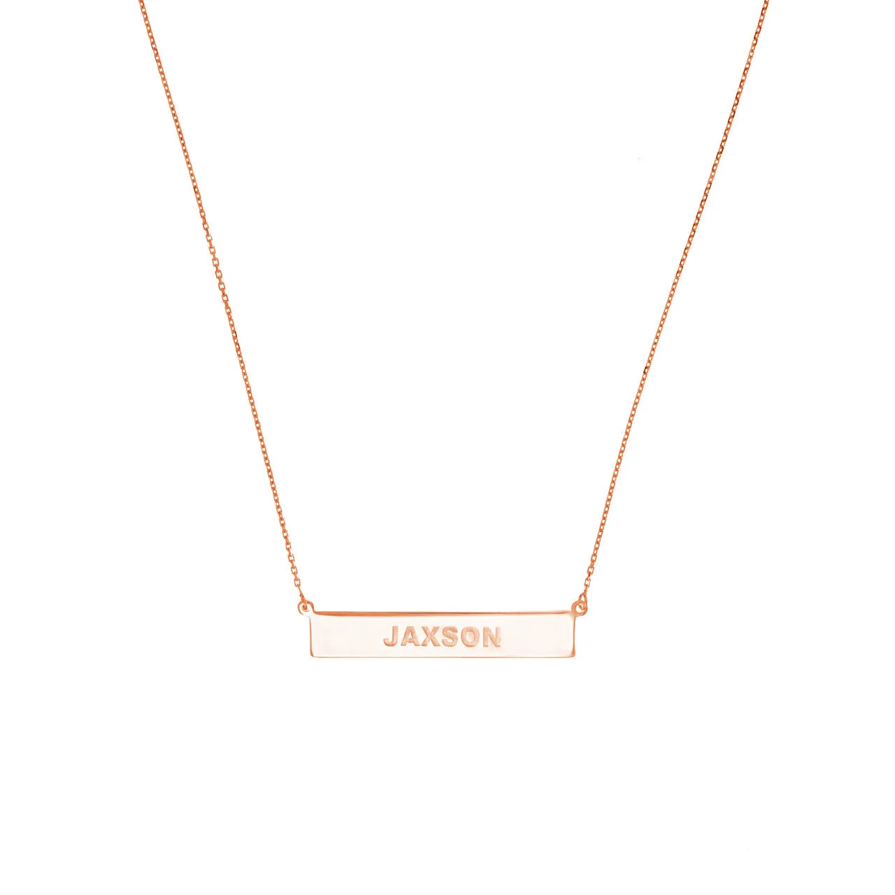 14K Rose Gold Bar Necklace