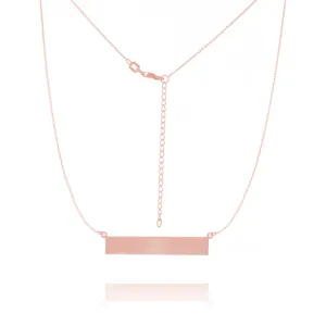 14K Rose Gold Bar Necklace