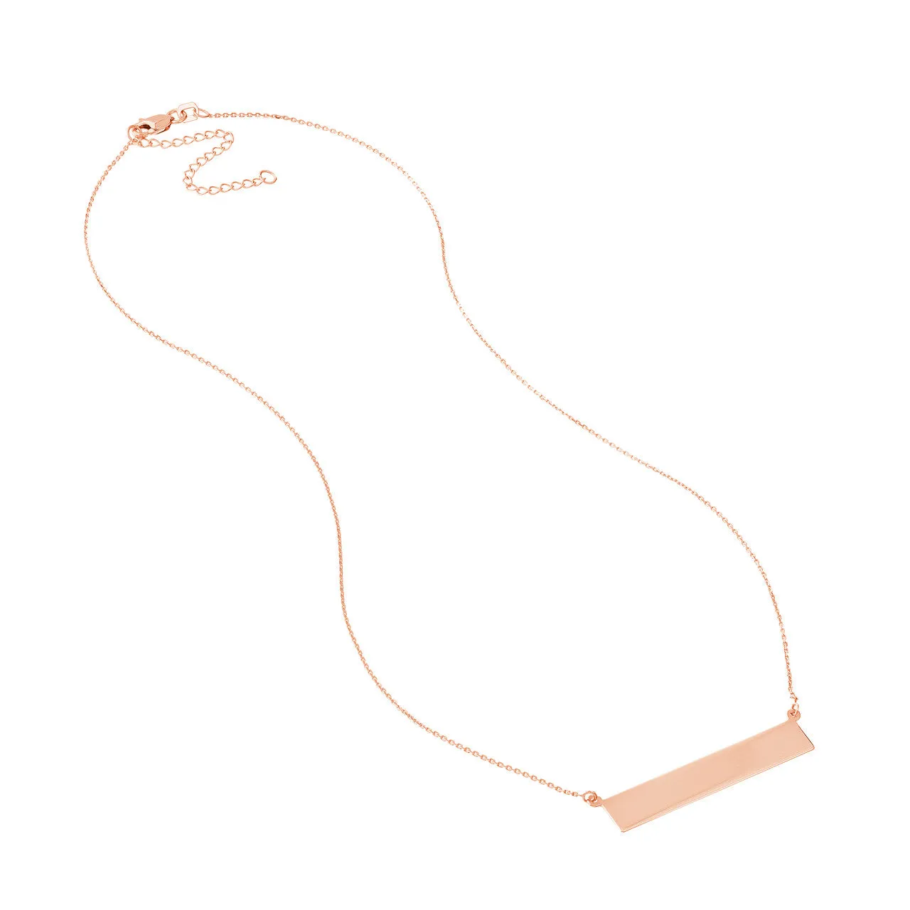 14K Rose Gold Bar Necklace