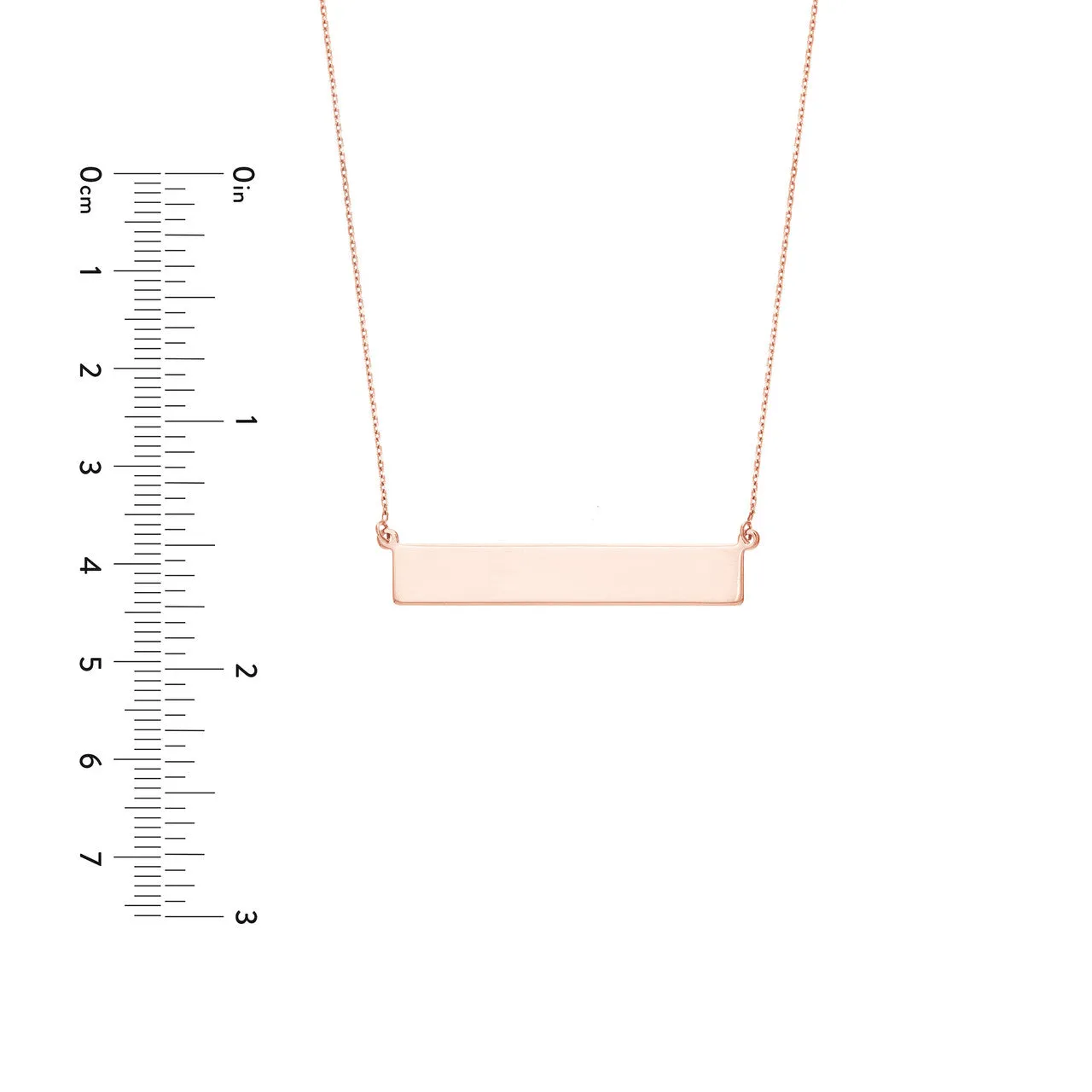 14K Rose Gold Bar Necklace