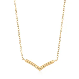 14K Yellow Gold Adjustable Wishbone Necklace by Aurelie Gi