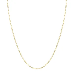 14K Yellow Gold Filled 2Mm Flat Link Paperclip Chain With Lobster Clasp - 18 Inch