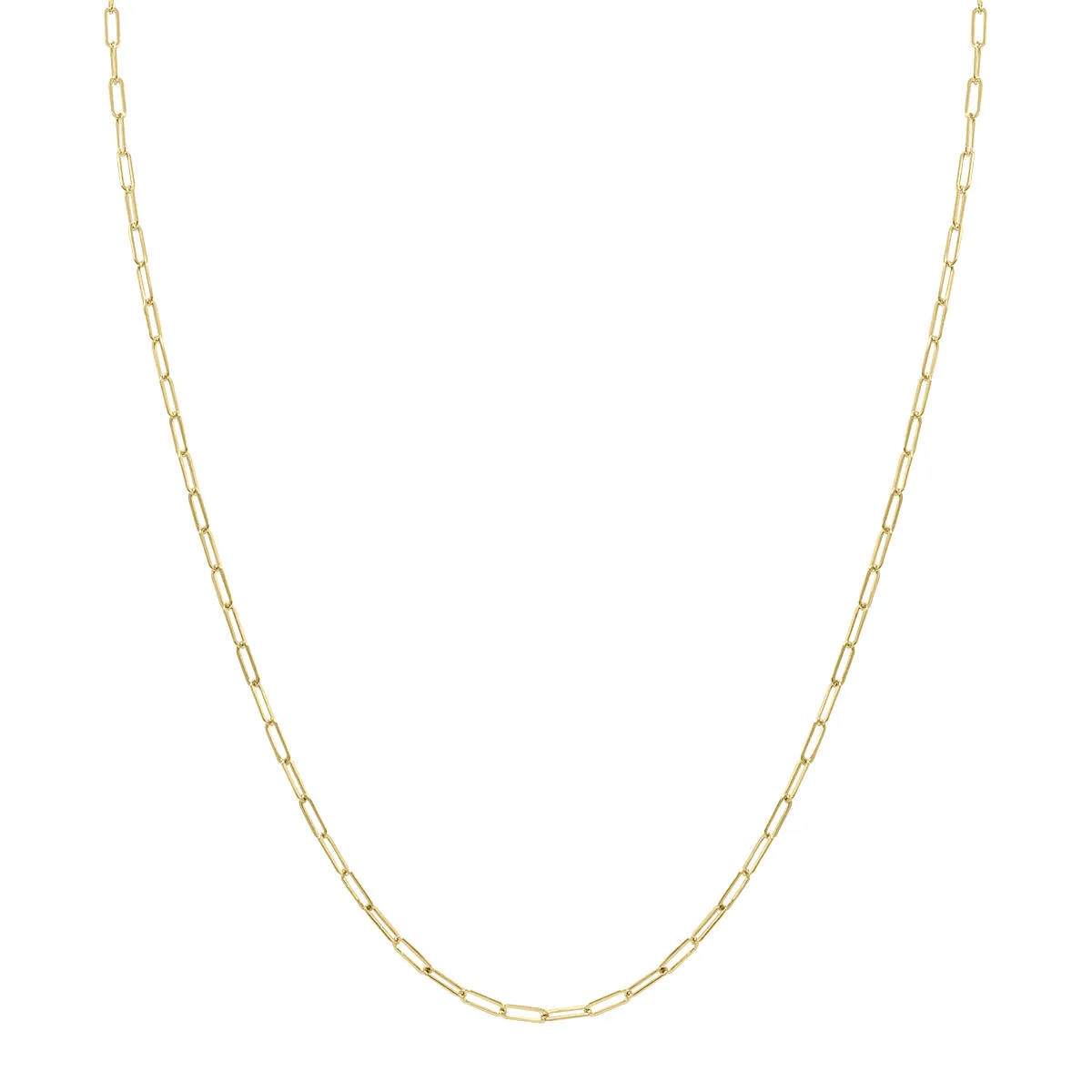 14K Yellow Gold Filled 2Mm Flat Link Paperclip Chain With Lobster Clasp - 18 Inch