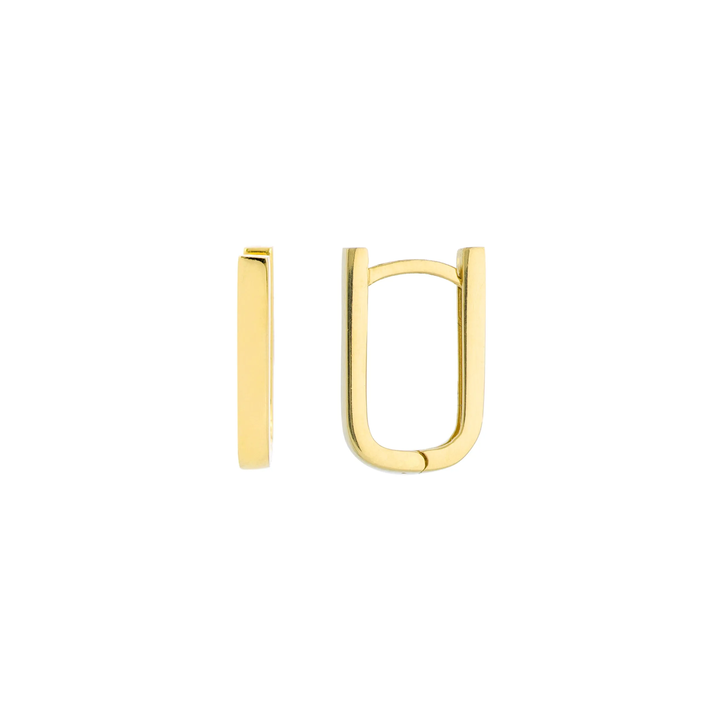 14k Yellow Gold U-Shape Huggy Earrings