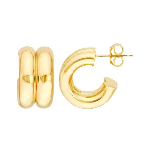 15mm Small Double Hoop Earrings