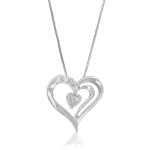 1/8 cttw Lab Grown Diamond Pendant Necklace .925 Sterling Silver 2/3 Inch With 18 Inch Chain