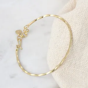 18k Thin Bias Cuff