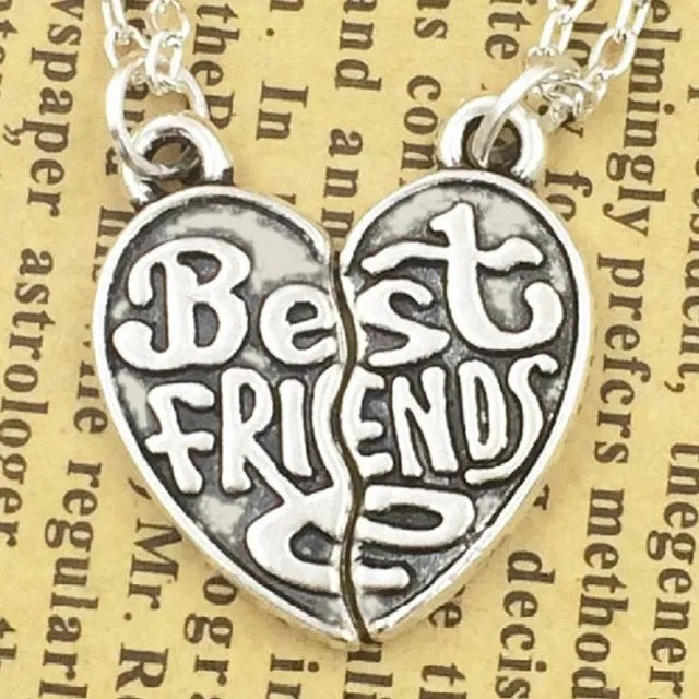 2017  Heart Broken Style 2-Piece And 3 Parts Pendant Necklace Best Friend Forever Necklace Gift For Girl