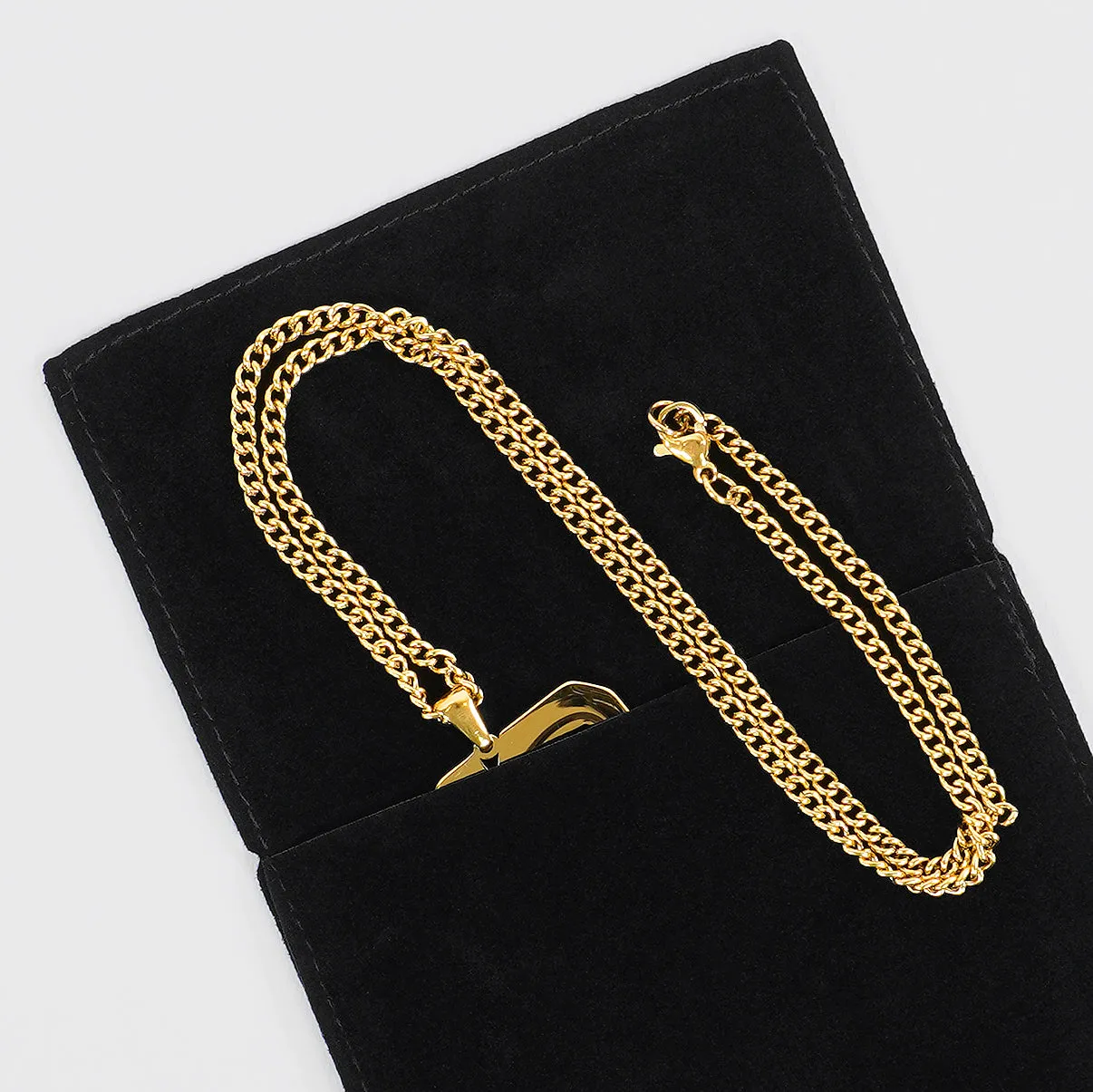 40 Number Pendant with Chain Kids Necklace - Gold Plated Stainless Steel