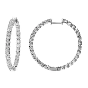 5 cttw Diamond Inside Out Hoop Earrings in 14K Gold