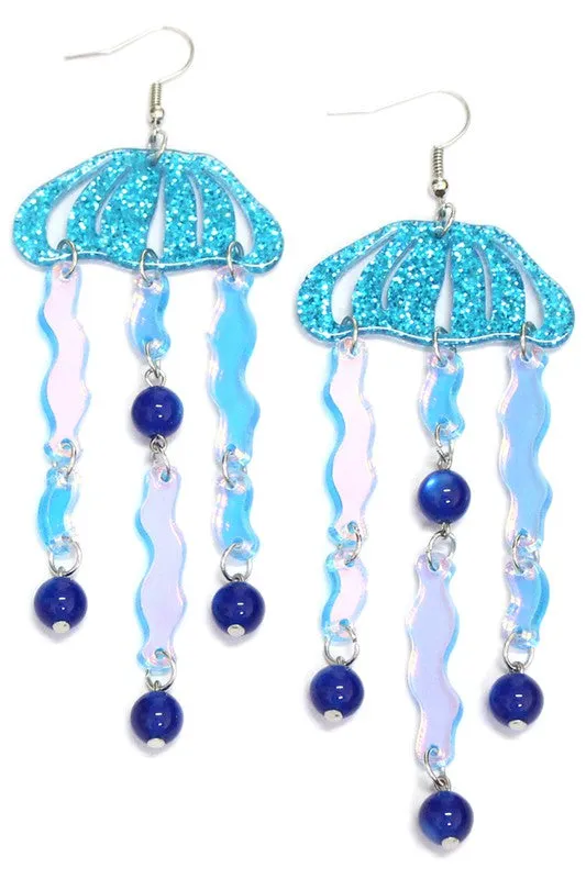 Acrylic Jellyfish Dangle Earrings