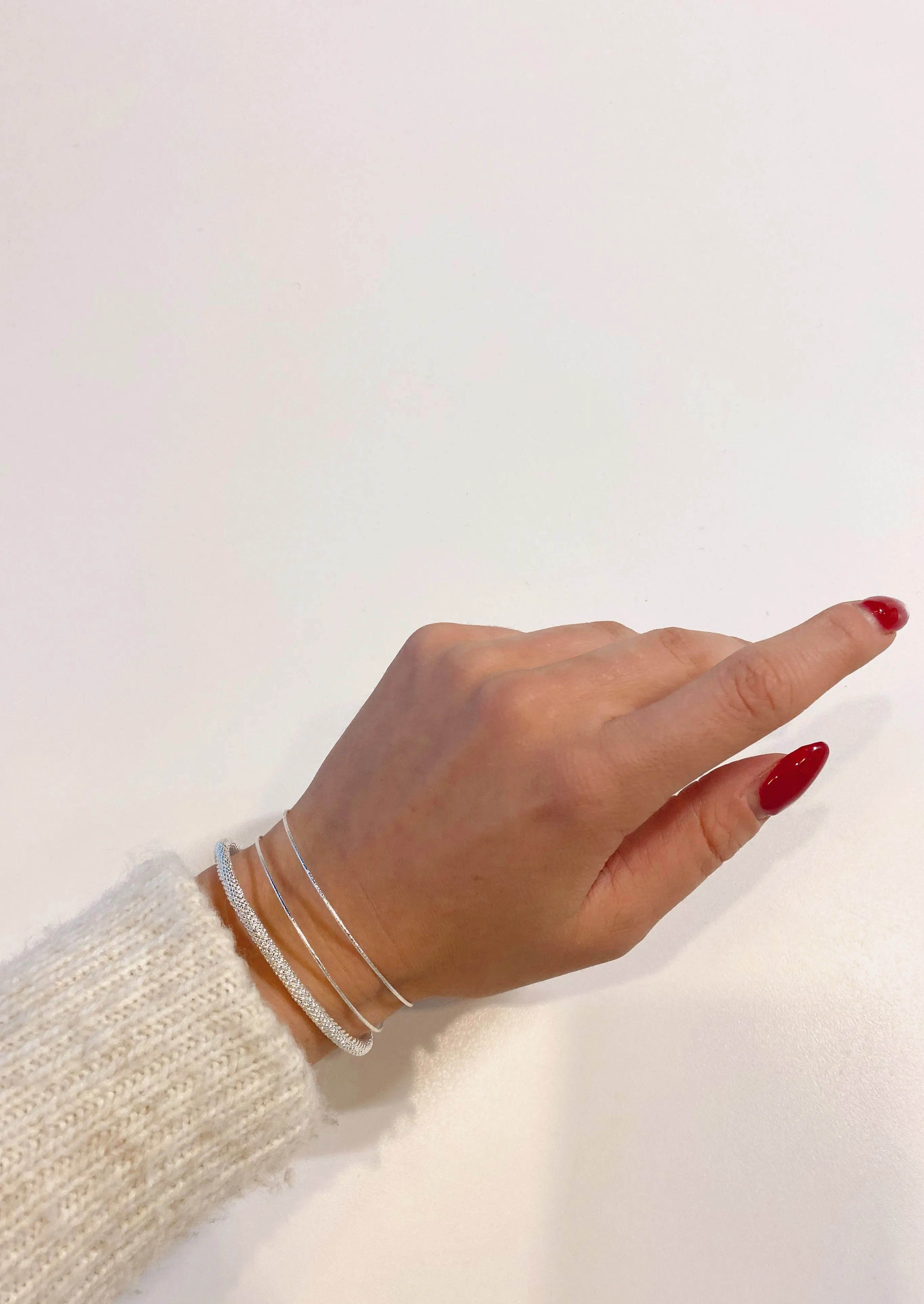 Aleah Double Thin Cuff Bracelet | Silver