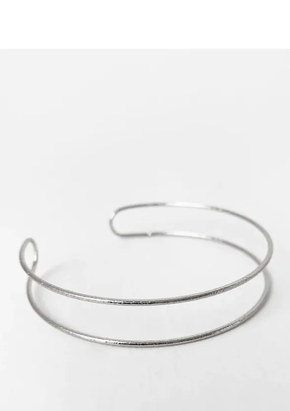 Aleah Double Thin Cuff Bracelet | Silver