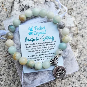 Amazonite Lotus Stretch Bracelet