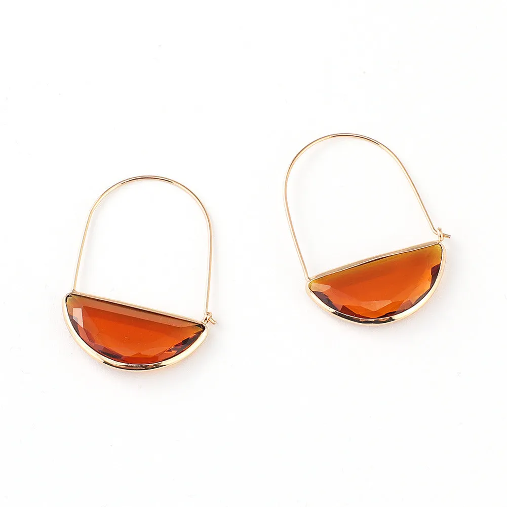 Amber Crystal Half-Moon Earrings jlt11614