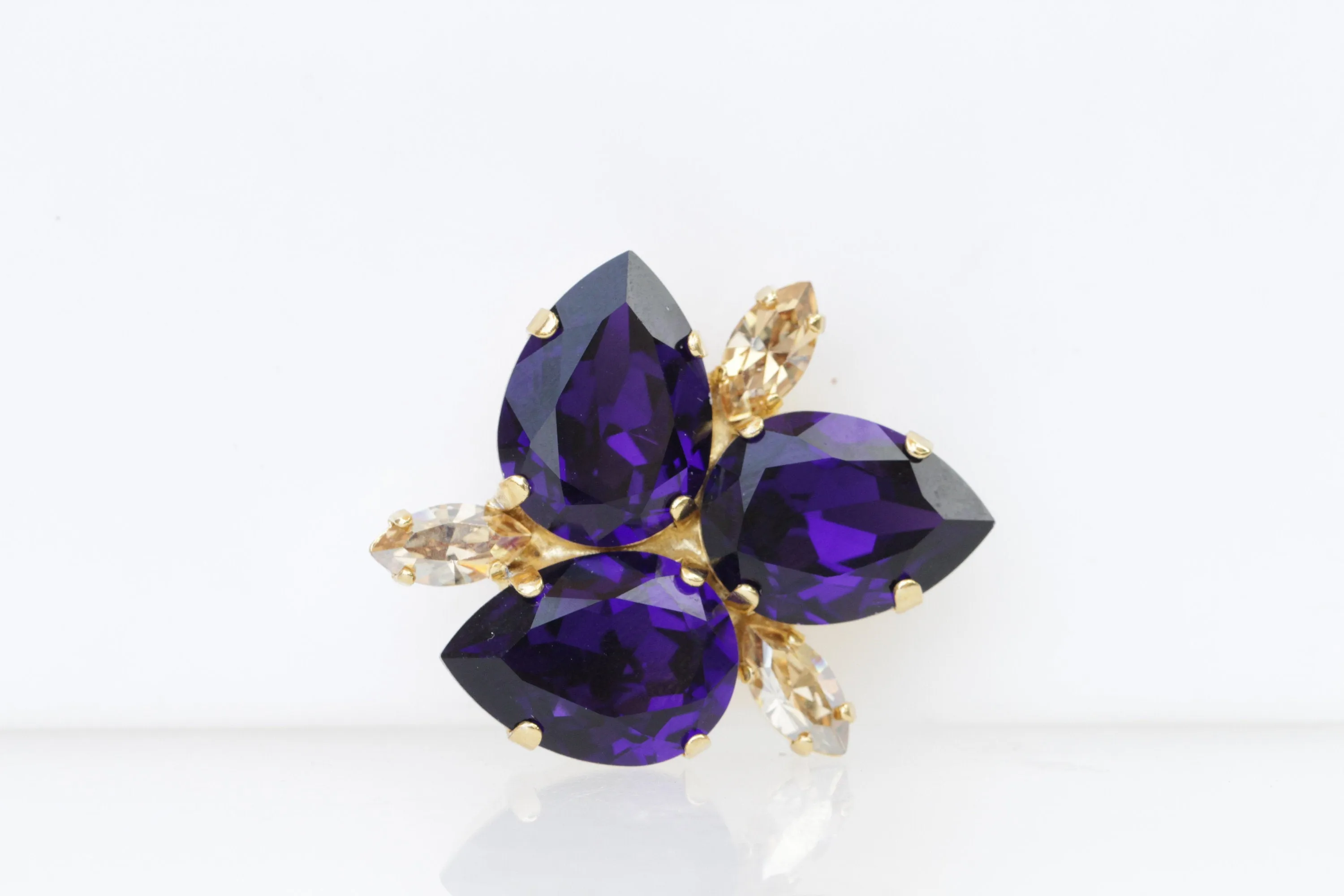 AMETHYST  PURPLE BROOCH