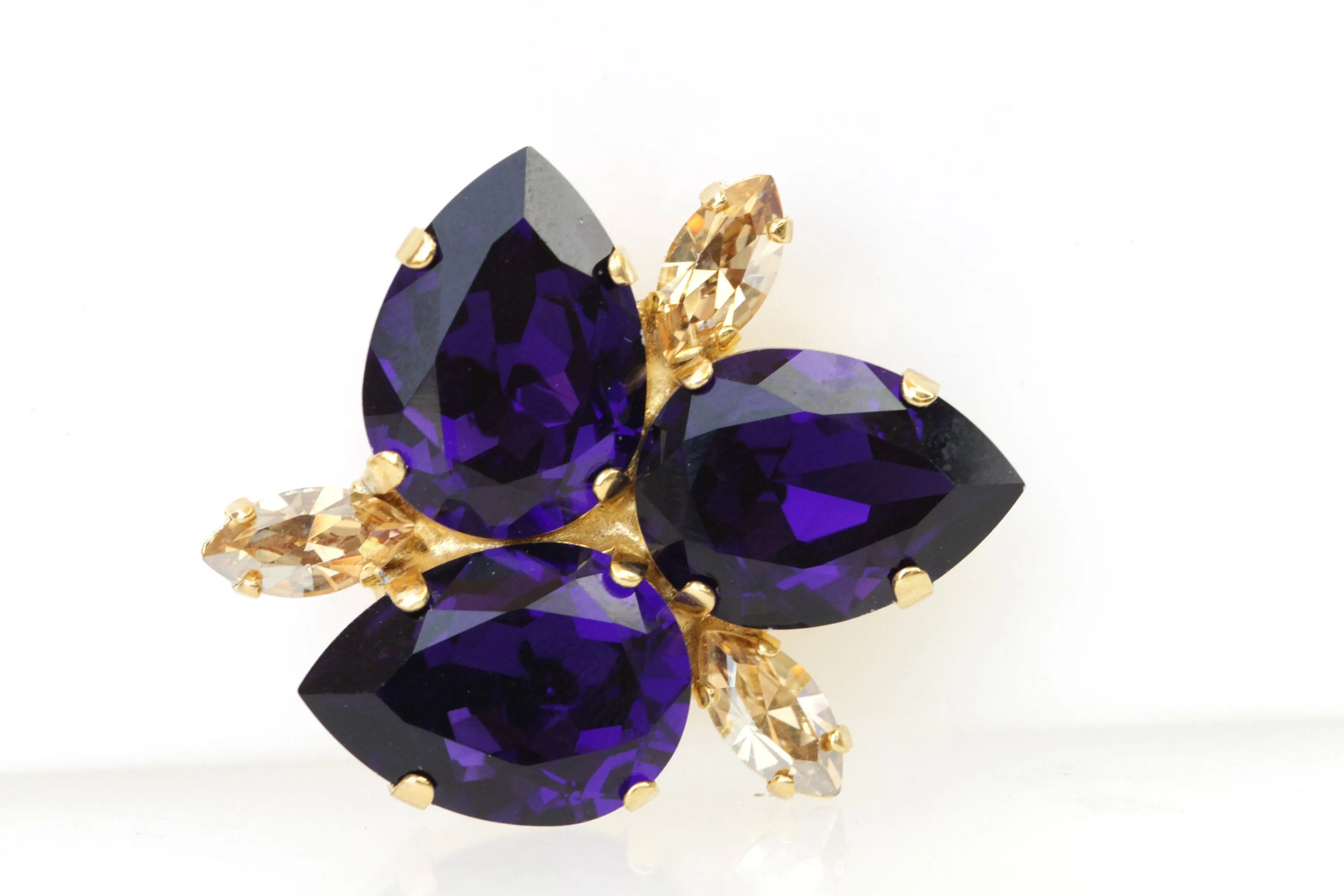 AMETHYST  PURPLE BROOCH