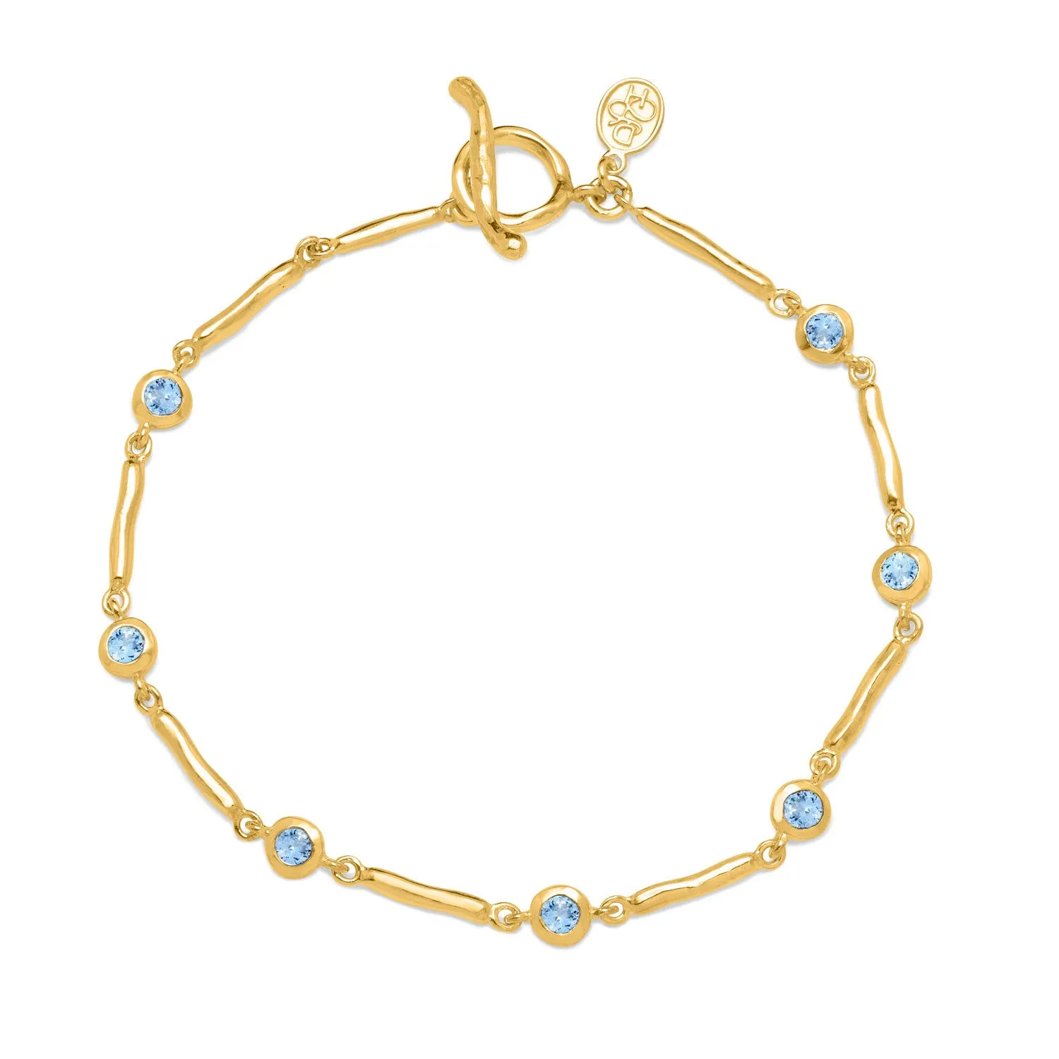 Aquamarine Dewdrops Link Bracelet