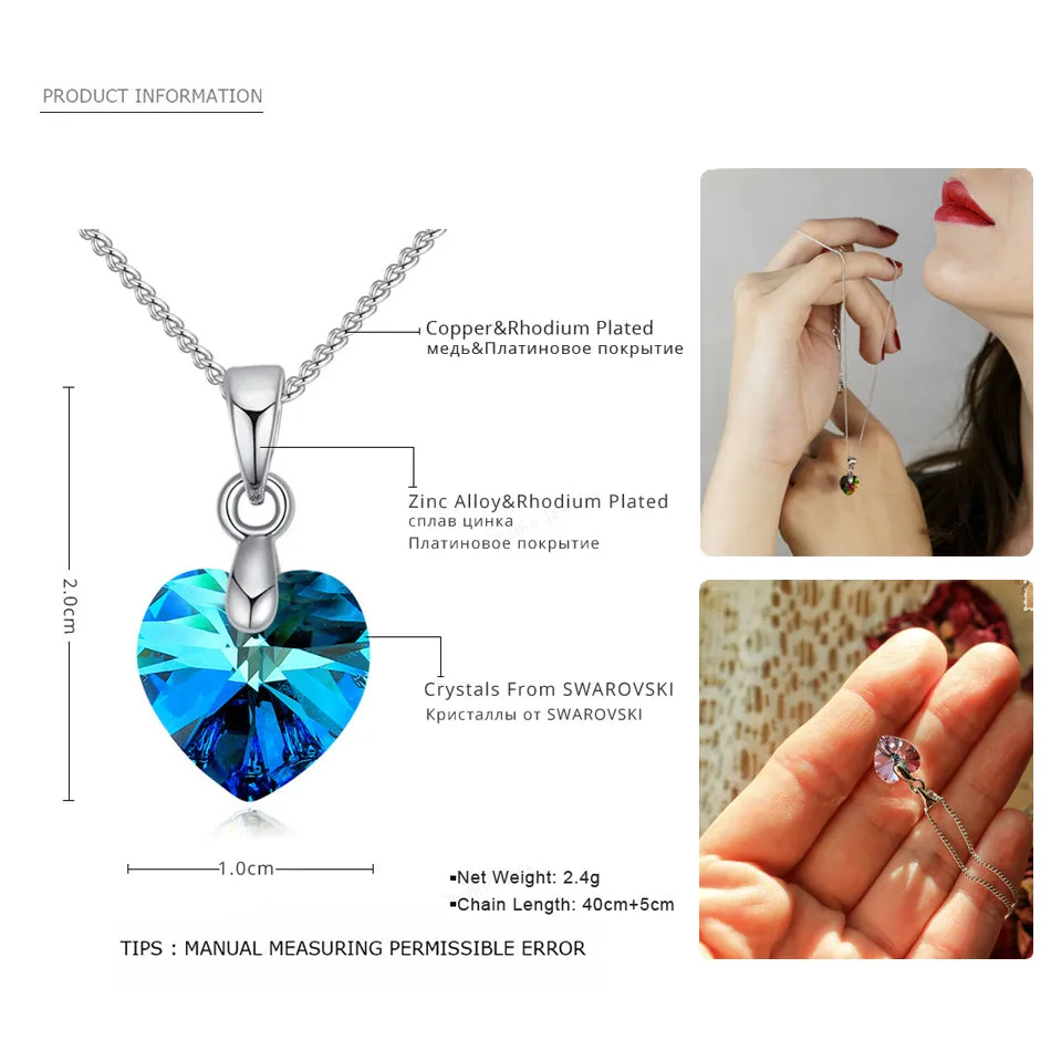 BAFFIN   Swarovski Crystal Heart Pendant Necklace for Women