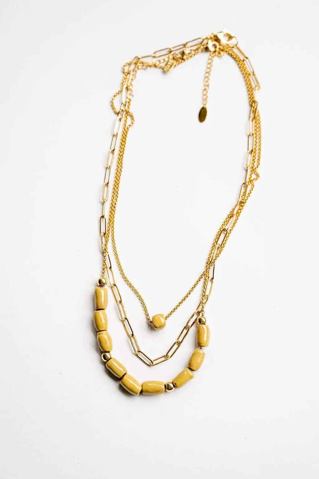 Bel Koz Elongated Clay Bead Layered Necklace