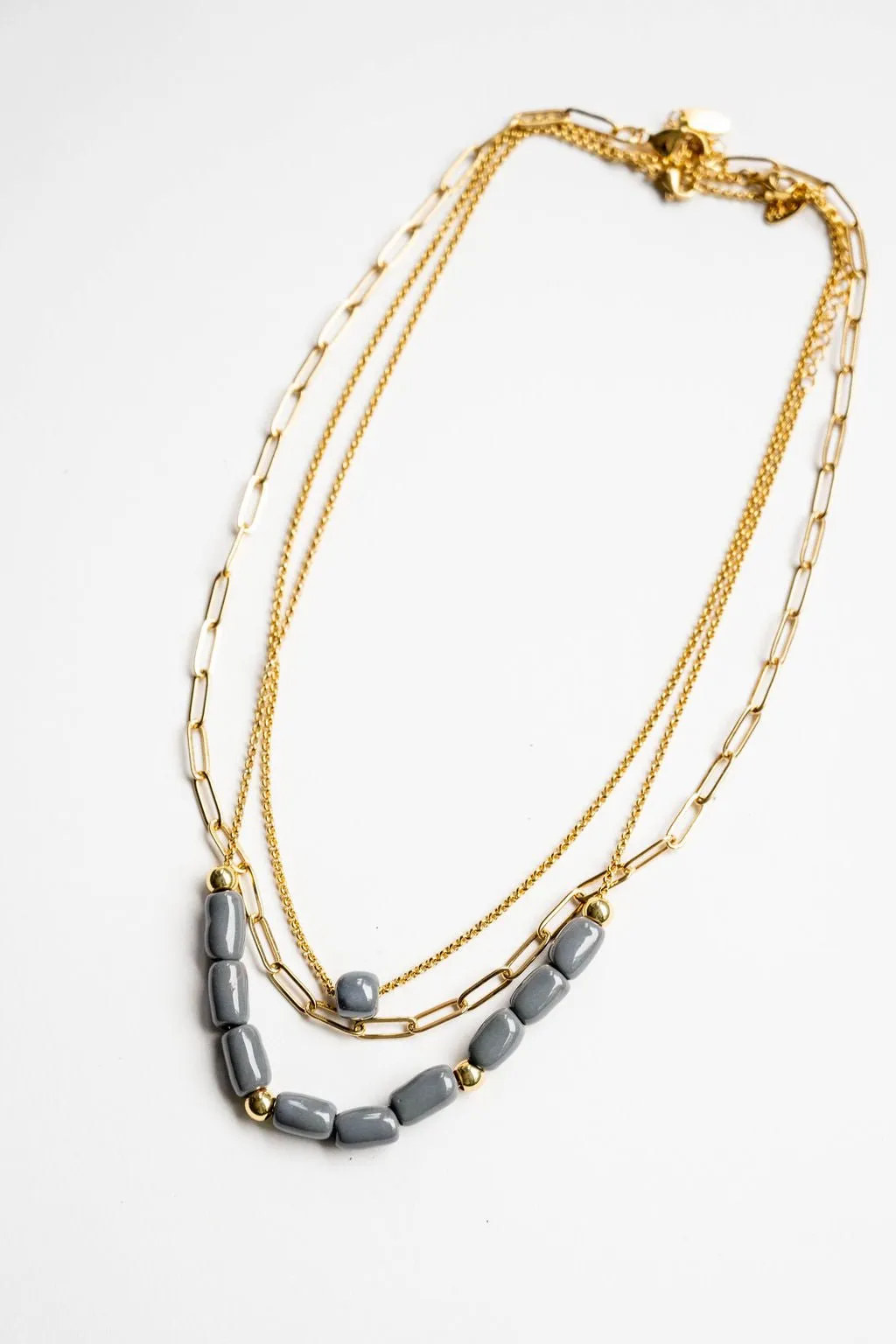 Bel Koz Elongated Clay Bead Layered Necklace