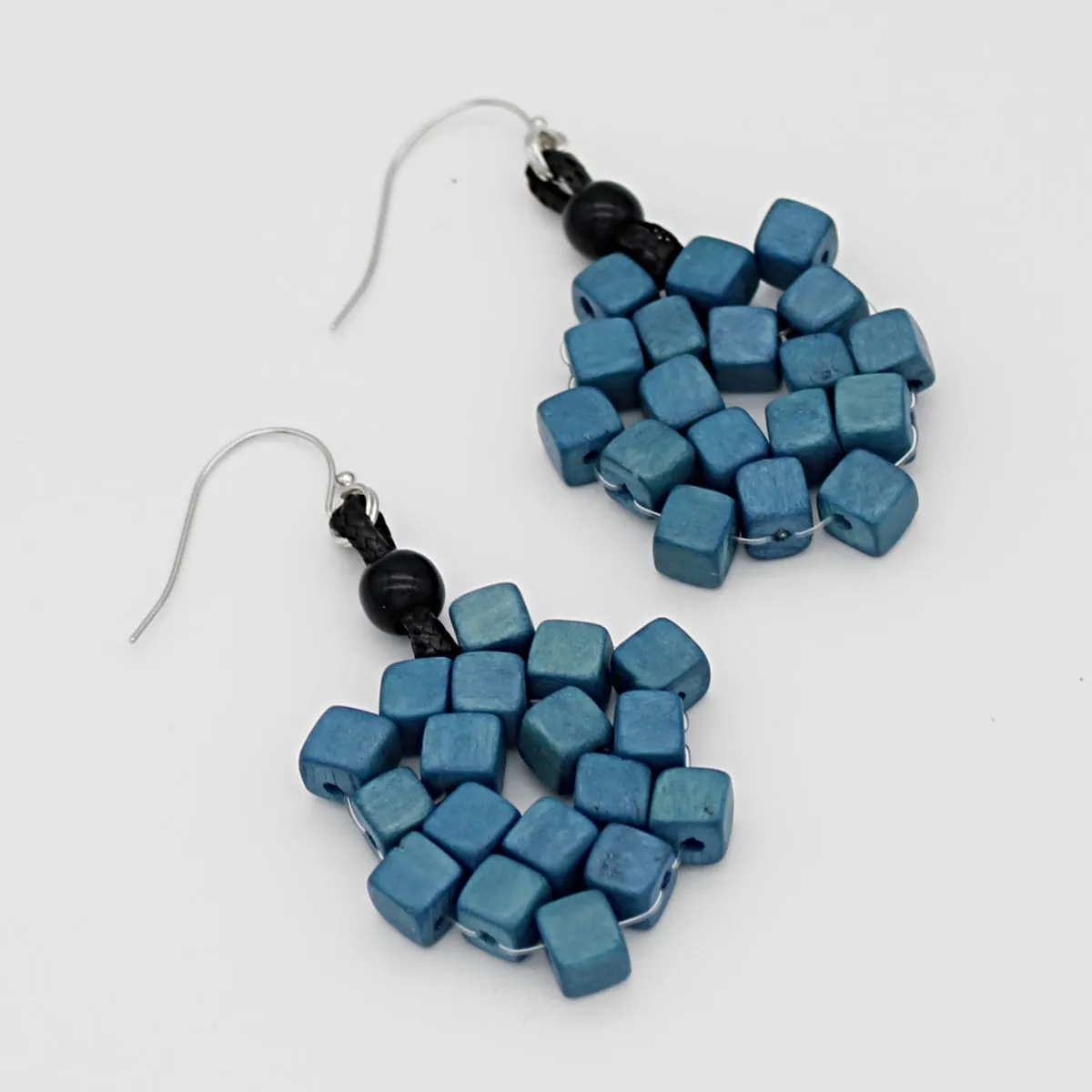 Blue Elyse Beaded Earrings