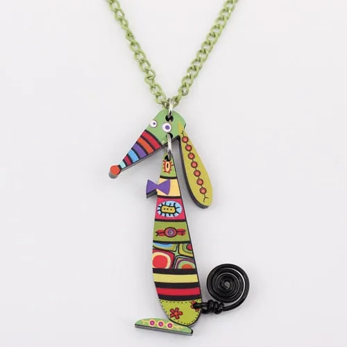 Bonsny colorful dog lovely pendant necklaces