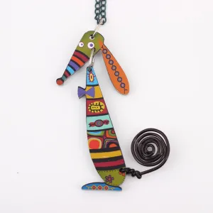 Bonsny colorful dog lovely pendant necklaces