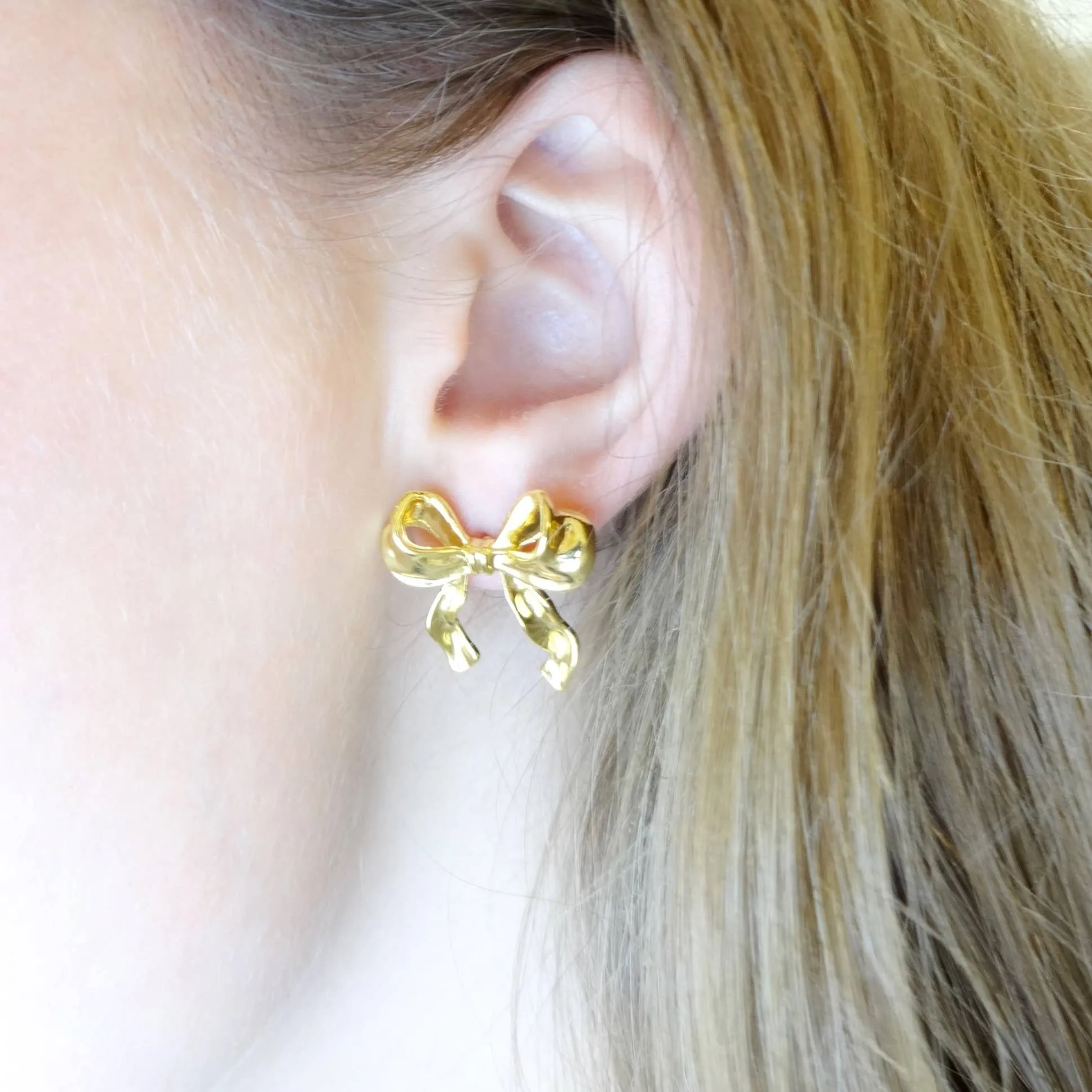 Bow Ribbon Post  Earrings