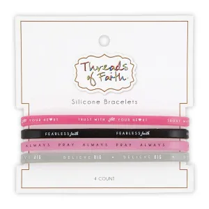 Bracelet Set of 4 - Fearless Silicone