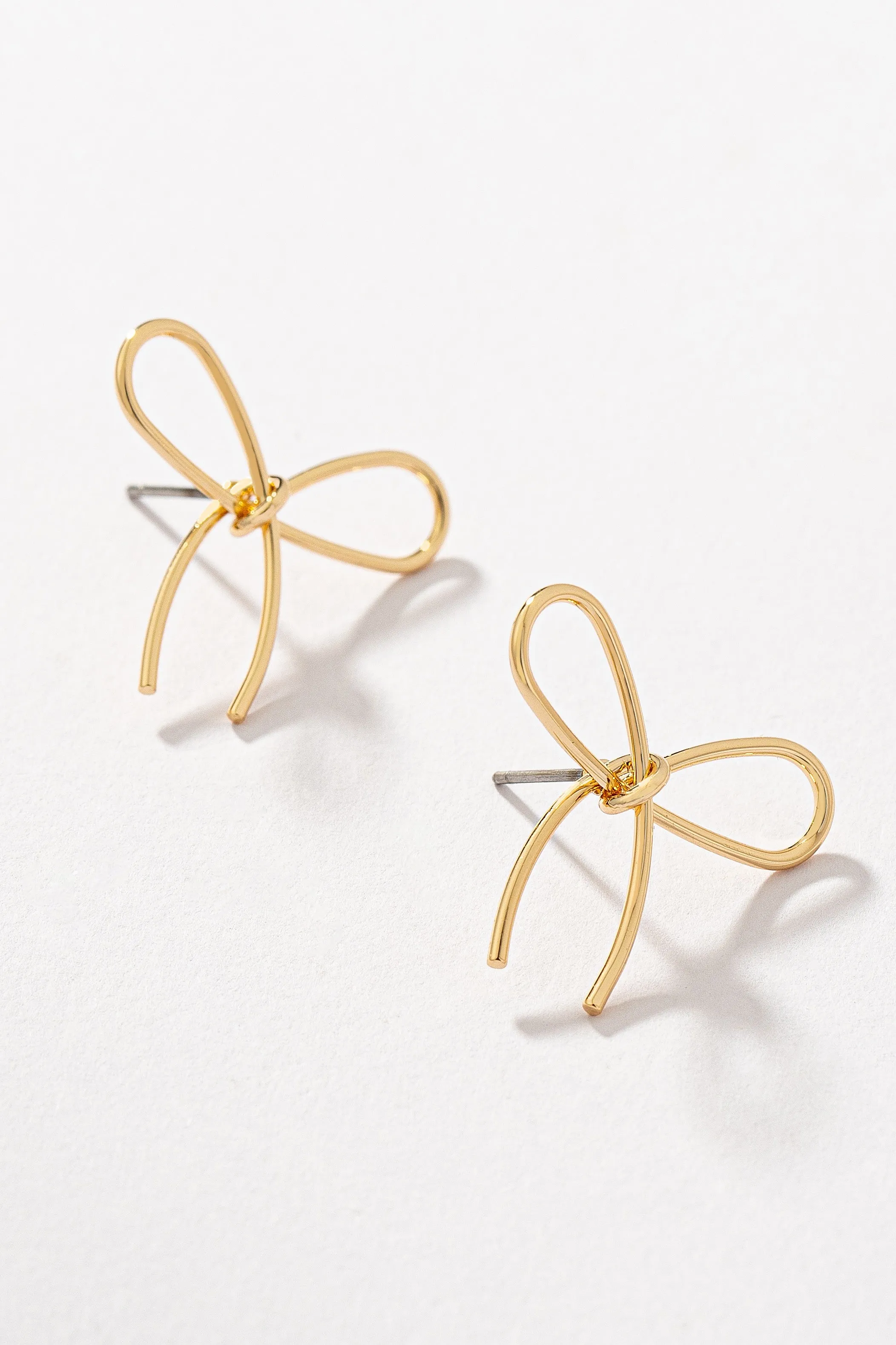 Brass wire bow tie earrings