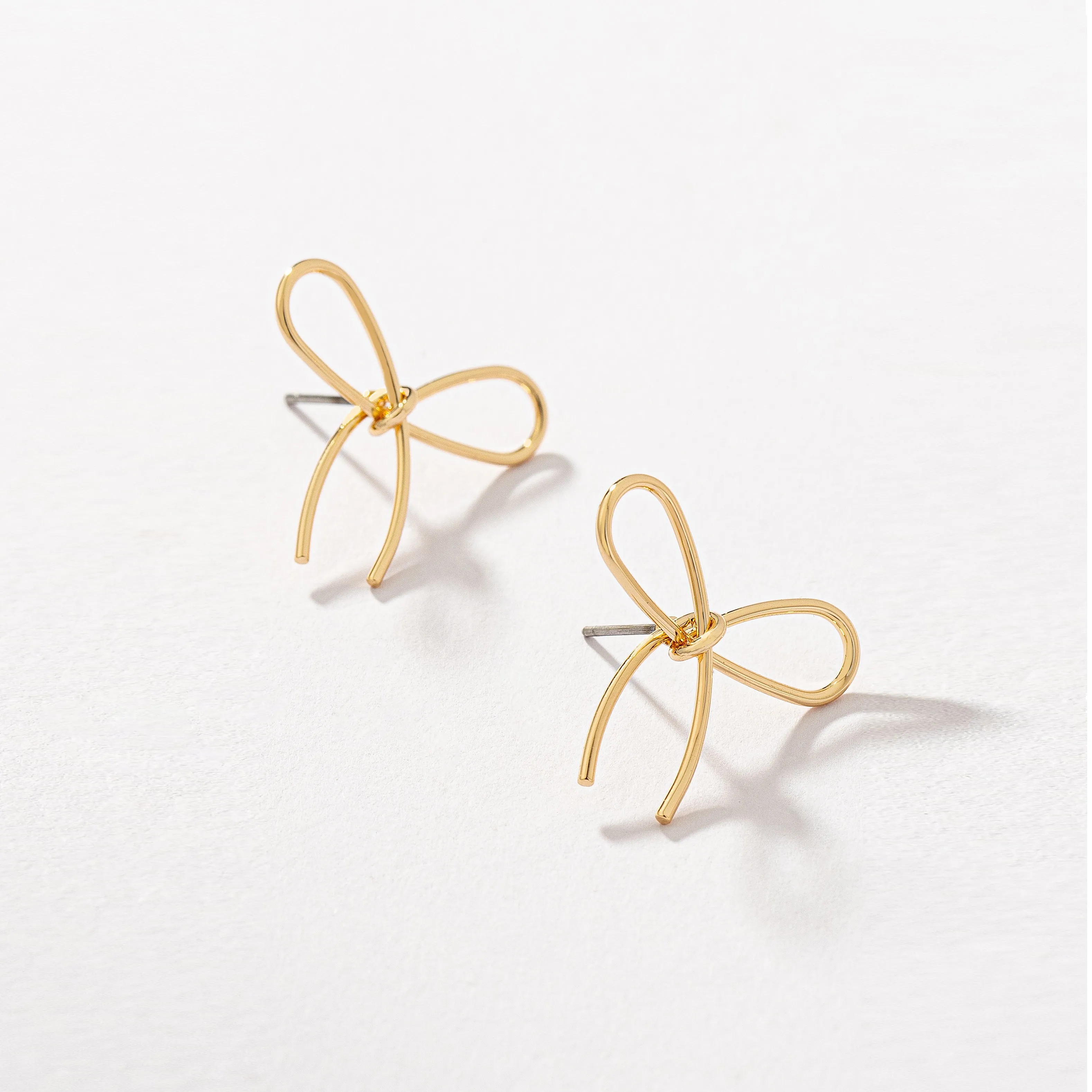 Brass wire bow tie earrings