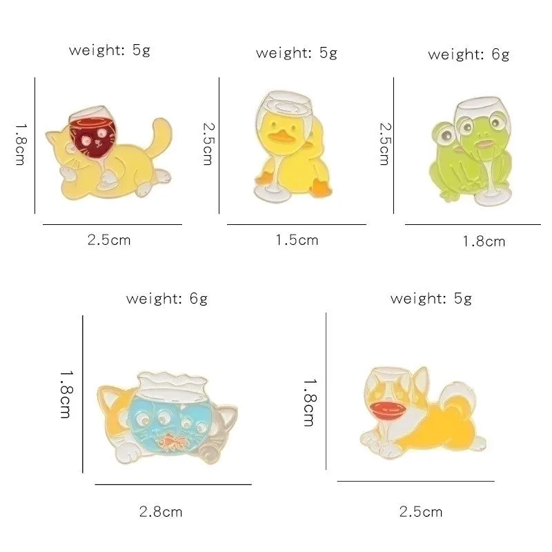 Cartoon Style Animal Alloy Stoving Varnish Unisex Brooches