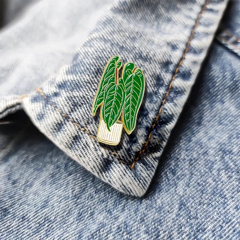 Cartoon Style Cute Sweet Pin Leaf Plant Alloy Enamel Unisex Brooches