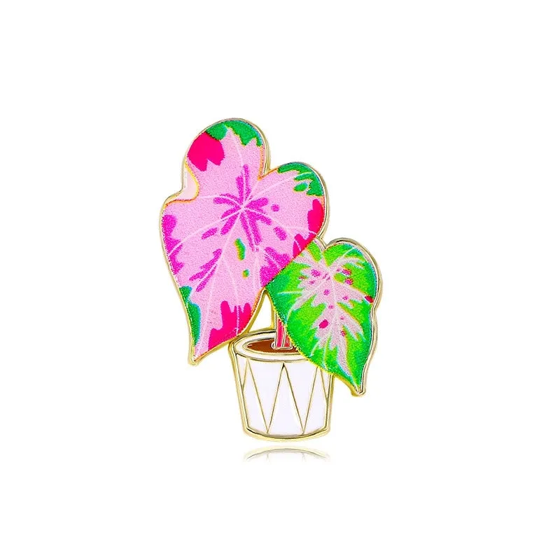 Cartoon Style Cute Sweet Pin Leaf Plant Alloy Enamel Unisex Brooches