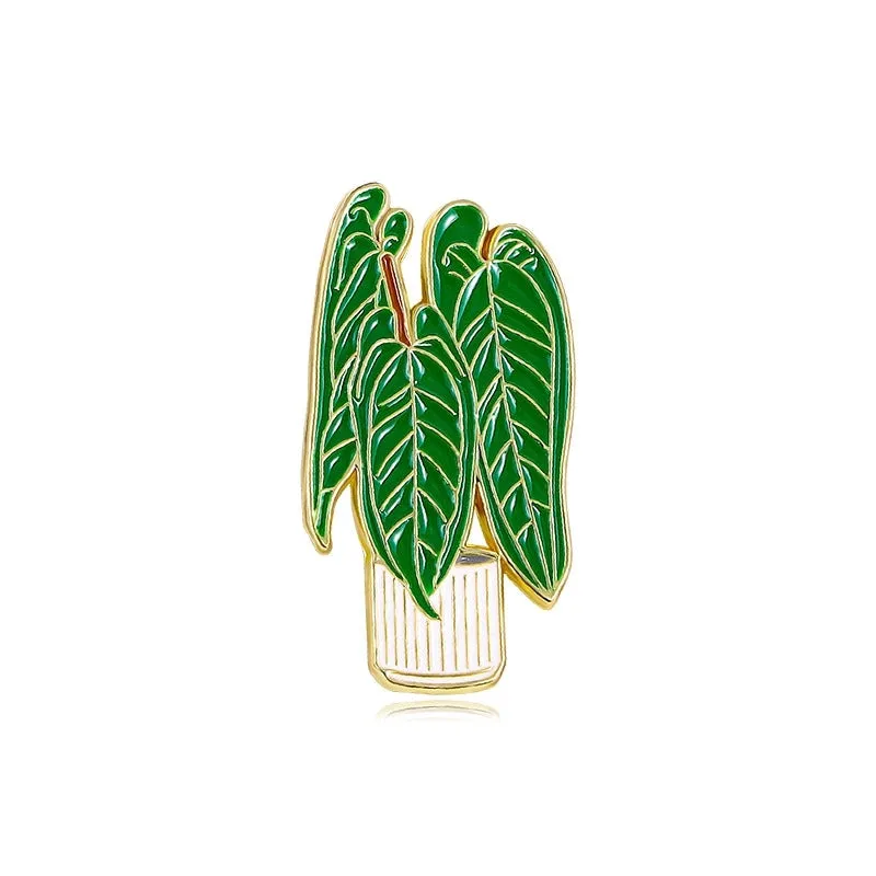 Cartoon Style Cute Sweet Pin Leaf Plant Alloy Enamel Unisex Brooches