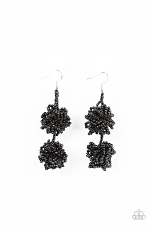 Celestial Collision Black Seed Bead Earrings - Paparazzi Accessories