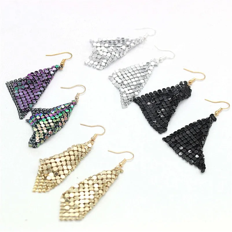 Charming Shiny Ladies' Drop Earrings With Sequin