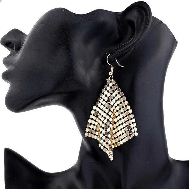 Charming Shiny Ladies' Drop Earrings With Sequin