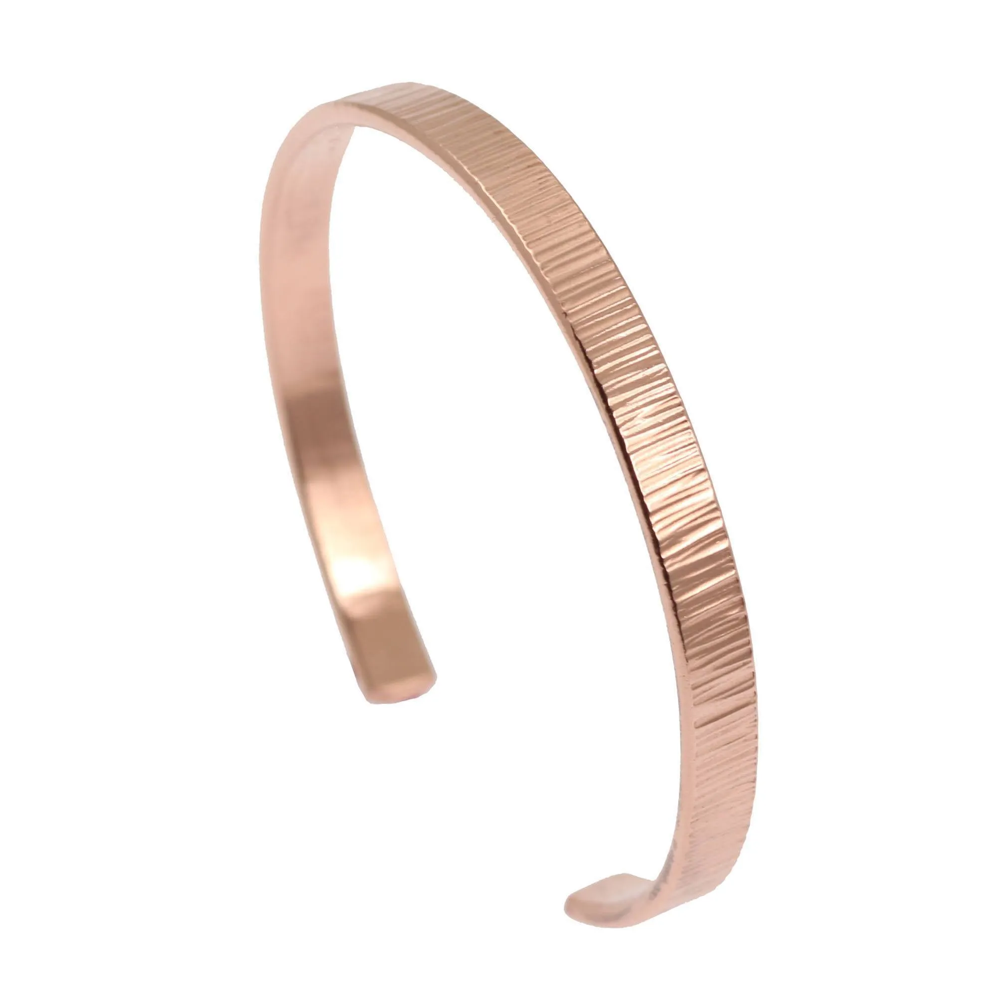 Chased Copper Cuff Bracelet - Thin